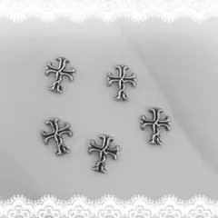 ネイルパーツ クロム 十字架 5個