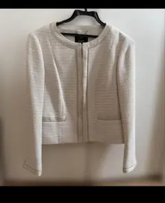 【美品】23区 ツイードジャケット アイボリー 38