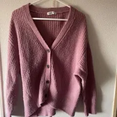 ピンク ニットカーディガン NATURAL BEAUTY BASIC ナチュビュ