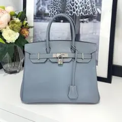 Hermes エルメス バーキン30 エプソン ブルーリン SV金具