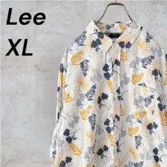 【美品】Lee リー ボタニカル柄 ストレッチ 長袖シャツ XL 総柄のサムネイル