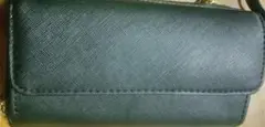 黒いショルダーバッグ &財布金具付き