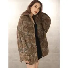 エモダスライバーバルキーブルゾンライトミックスEMODAブラウンアウター