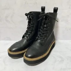 ❣️美品❣️ EVOL イーボル 厚底レースアップブーツ サイドジップ 黒 Sのサムネイル