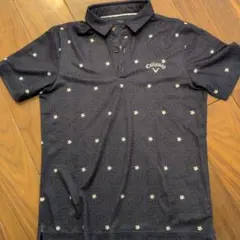 Callaway 黒 ポロシャツ花柄 L