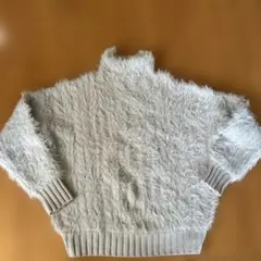 MOUSSYマウジーライトグレー ファー風ニット 長袖