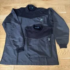 ミズノ 2着セットブラックL ウインドブレーカー　ハイネック