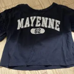 earth music & ecology フリル袖Tシャツ M ネイビー