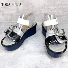 ✨超希少✨【TOGA PULLA】メタルコンチョ厚底ストラップサンダル　シルバーのサムネイル