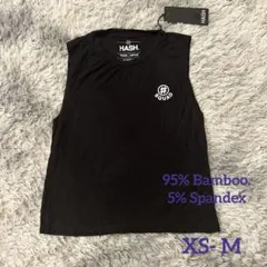 【新品タグ付】HASH シルクタッチノースリーブ　ユニセックス　XS 黒