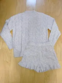 ミシェルマカロン　ラベンダーニットトップスセーターショートパンツセットアップ