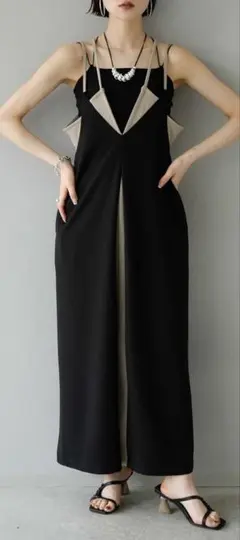 新品未使用♡lumiere バイカラーレイヤードデザインキャミワンピース