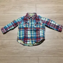 ミキハウス リバーシブルチェックシャツ