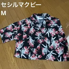 CECIL McBEE フラワー柄 五分丈シャツ