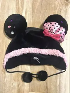 美品✨ディズニー ファンキャップ ミニー ピンク ブラック 黒　被り物