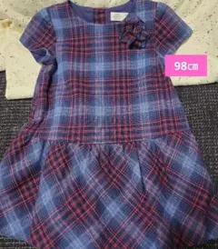 ZARAベビーガール　半袖チェックワンピース　98㎝