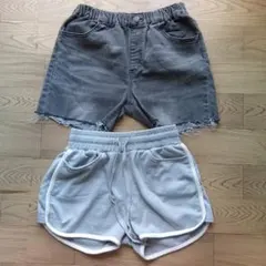 デニム＆スウェットショートパンツセット 140