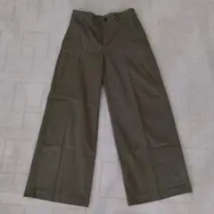 ユニクロ レディース タックワイドパンツ チノパン М カーキ 美品
