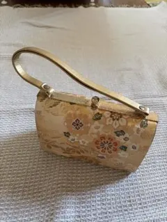 和装用バッグ 金襴織物 鳳凰・華文様 ゴールド
