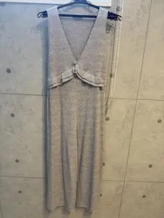 人気完売品　ZARA リブ編みサロペット グレー　Mさイズ