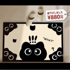 再入荷‼️バスマット 速乾　大判 ブラック　猫　黒猫マット　可愛い　キッチンマット