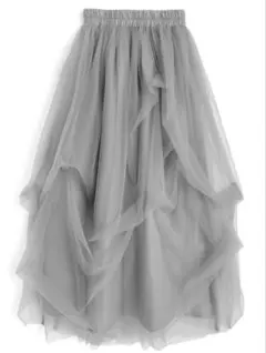 新品即発送】GRL 森香澄 ボリュームチュールフレアロングスカート[dk1550
