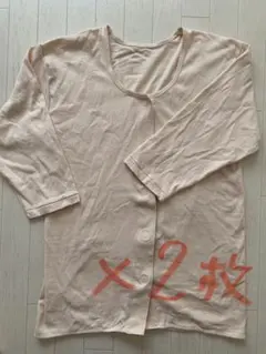婦人インナー前開き7分袖安心らくらく肌着LLサイズ２枚組♤ワンタッチシャツ