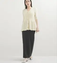LE CERCLE par rope ペプラムリブ5分袖カーディガンのサムネイル