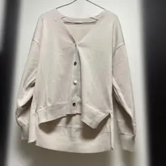 GLACIER ベージュ Vネックカーディガン L⭐️オススメ‼️
