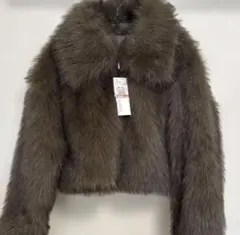 新品　しまむら　SORSA ファージャケット　ファーコート　ブラウン　L