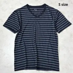 GAP Tシャツ 半袖カットソー Vネック ボーダー ネイビー S