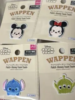 ダイソー　ディズニー　ツムツムワッペン　4個　アイロン接着