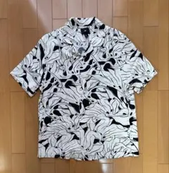 H&M 半袖シャツ M 白黒パターン