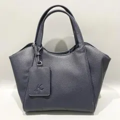極美品 KITAMURA キタムラ ハンドバッグ ネイビー レザー