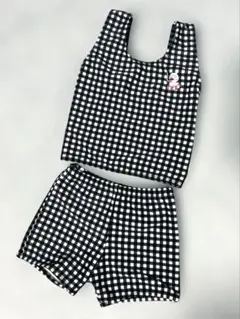 チェック柄 水着 2点セット スイムウェア セパレート 100cm