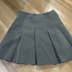 プリーツスカート 韓国 グレー インパン付き ミニスカート