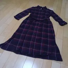 【GLOBAL WORK】ネルシャツ　チェック柄ワンピース　М