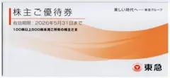 東急 株主優待券 1冊 ゆうゆうメルカリ便配送