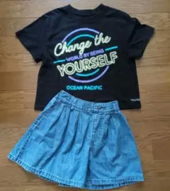 Ocean Pacific TシャツとGUデニムショートパンツセット