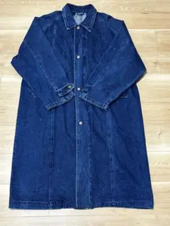 美品　濃紺デニムロングコート