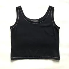 ★美品★セントジョン ニットタンクトップ 黒 ラインストーン 短丈 クロップドのサムネイル