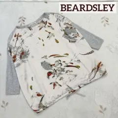 美品 ビアズリー ブラウス ニット 異素材切替 プリント 鳥 BEARDSLEYのサムネイル