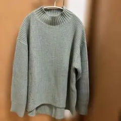 GLOBAL WORK アゼハイネックニットプルオーバー ミントグリーン L