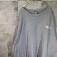 Amazon半袖TシャツUSA古着ビッグオーバーサイズグレー2XL　C35,25