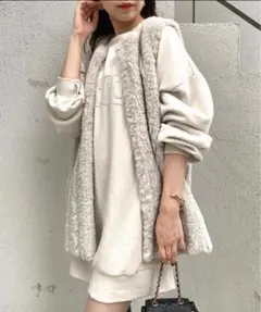 Chico リバーシブルファーキルティングベスト