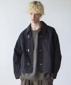 【美品】HARE　ファイヤーマンバックルデニムブルゾン　ブラック　アウター
