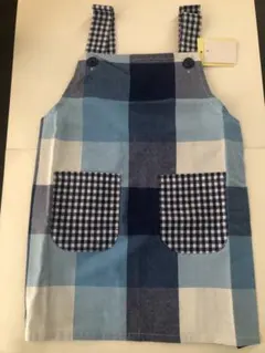 子供用エプロン(チェック柄)110サイズ