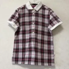 【美品】チェック柄 半袖ポロシャツ 23区SPORT Mサイズ