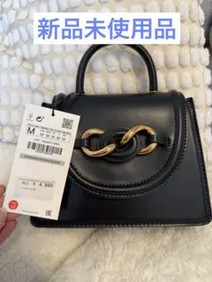ZARA 黒いハンドル付き　ショルダーバッグ