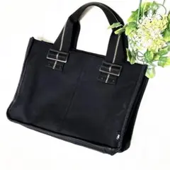美品 agnès b. アニエスベー キャンバス トートバッグ 黒 ハンドバッグのサムネイル